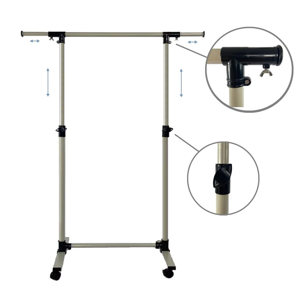 商品Streamdale Furniture|Streamdale Short Clothing Racks for Hanging Clothes with Bottom Shelves and Wheels Heavy Duty Rolling Clothes Rack Kids Clothing Rack for Adult Coat,价格¥488,第2张图片详细描述