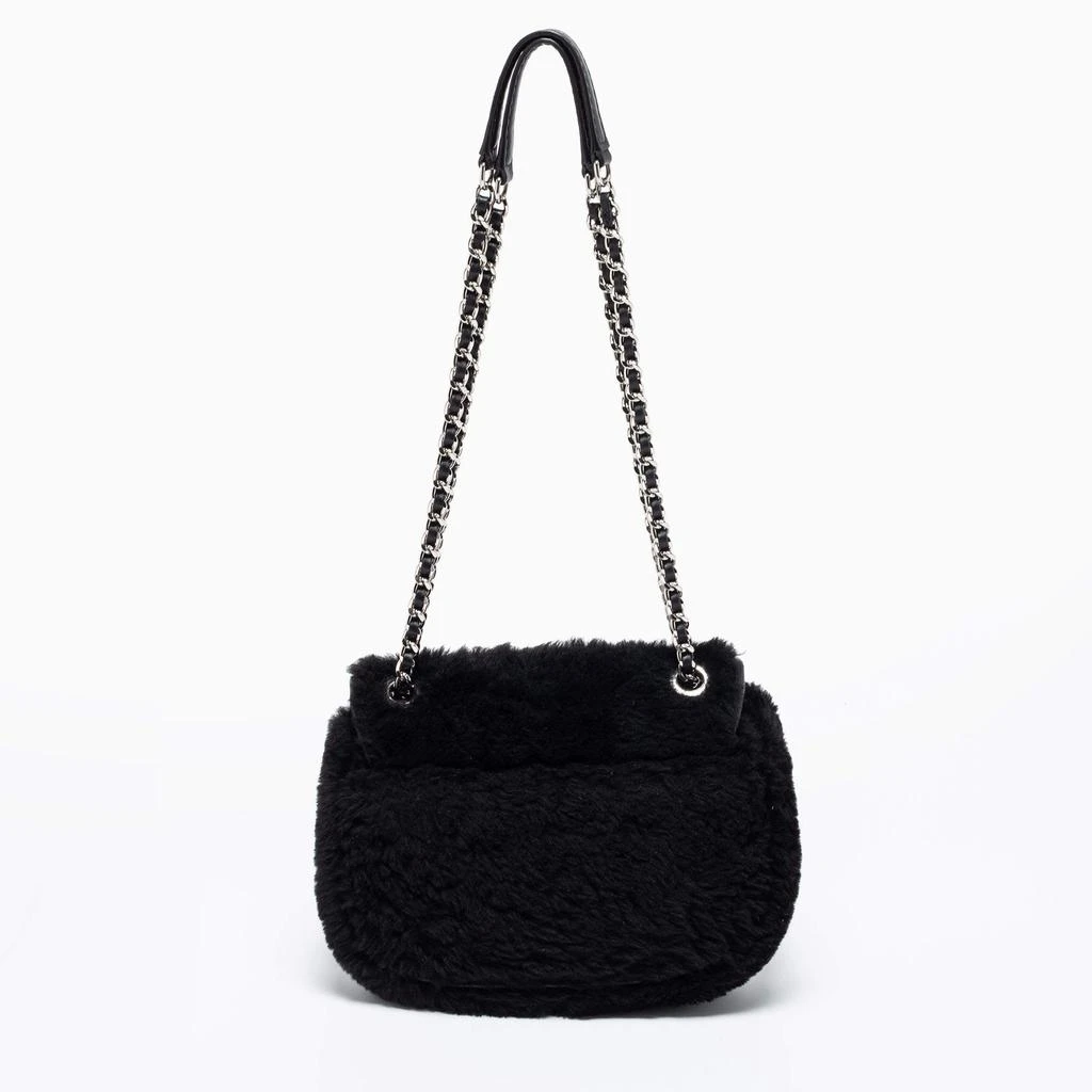 商品[二手商品] Michael Kors|Michael Kors Black Shearling and Leather Trim Sloan Chain Shoulder Bag,价格¥813,第4张图片详细描述