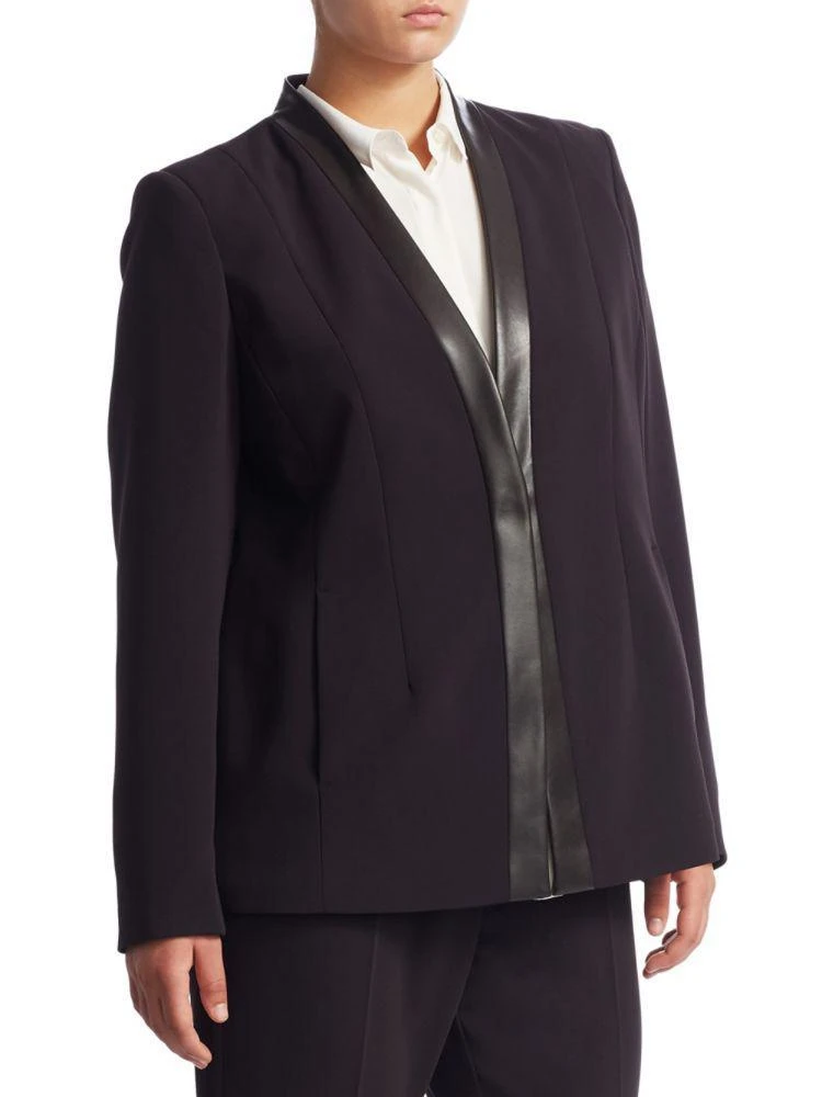 商品Max Mara|Plus Faux Leather-Trimmed Blazer,价格¥1420,第3张图片详细描述