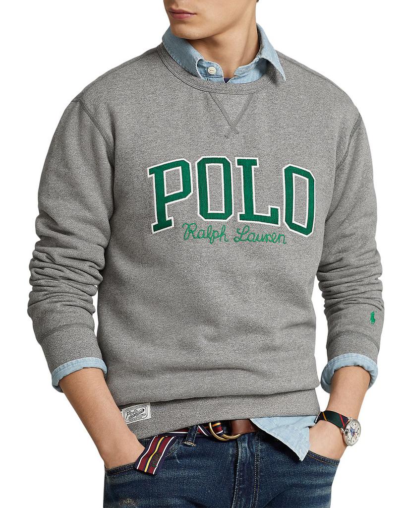 Cotton Blend Fleece Logo Appliqué Regular Fit Crewneck Sweatshirt商品第1张图片规格展示