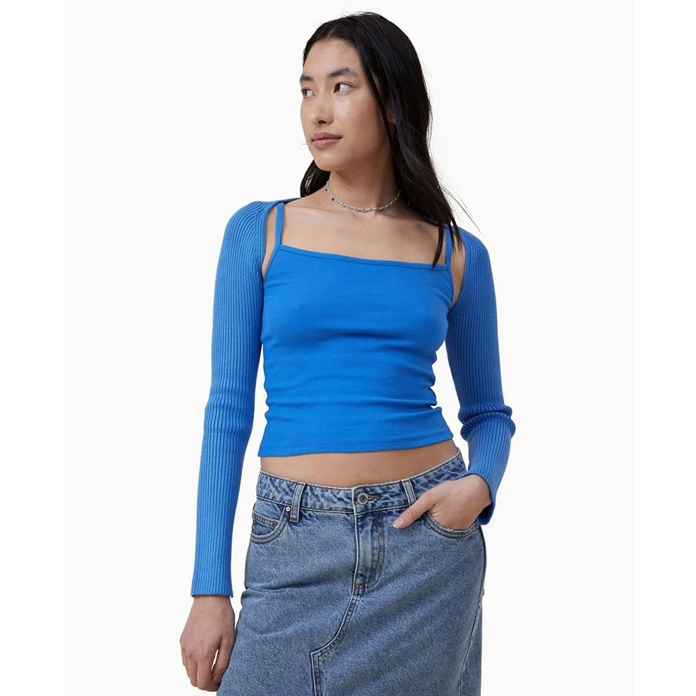 商品Cotton On|Women's Urban Rib Fitted Long Sleeve Shrug Top,价格¥298,第1张图片