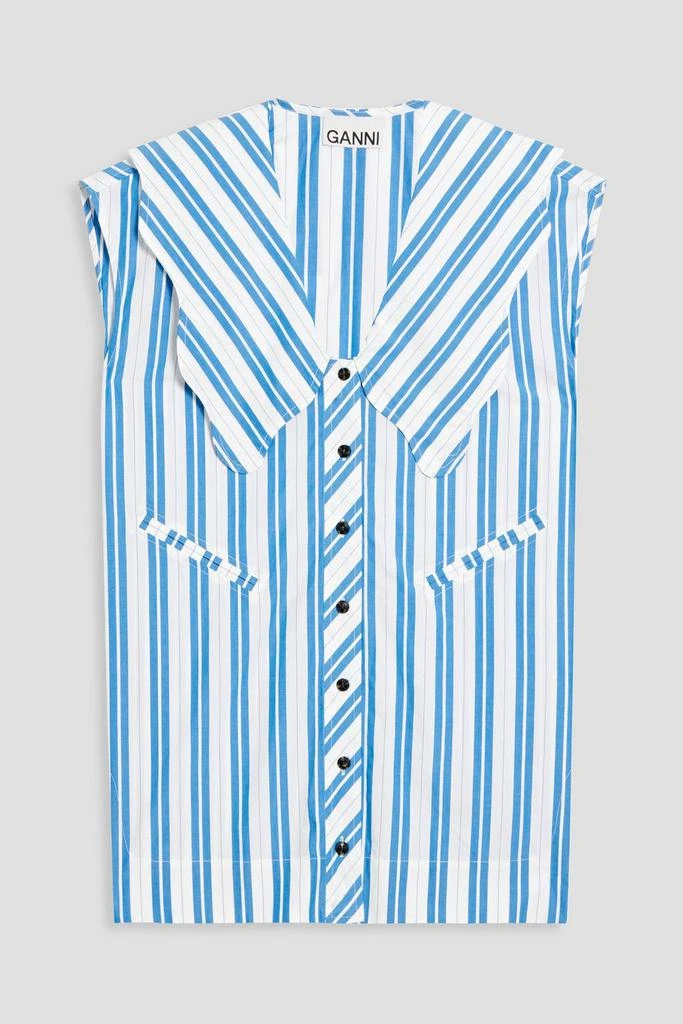 商品Ganni|Oversized striped cotton-poplin shirt,价格¥735,第1张图片