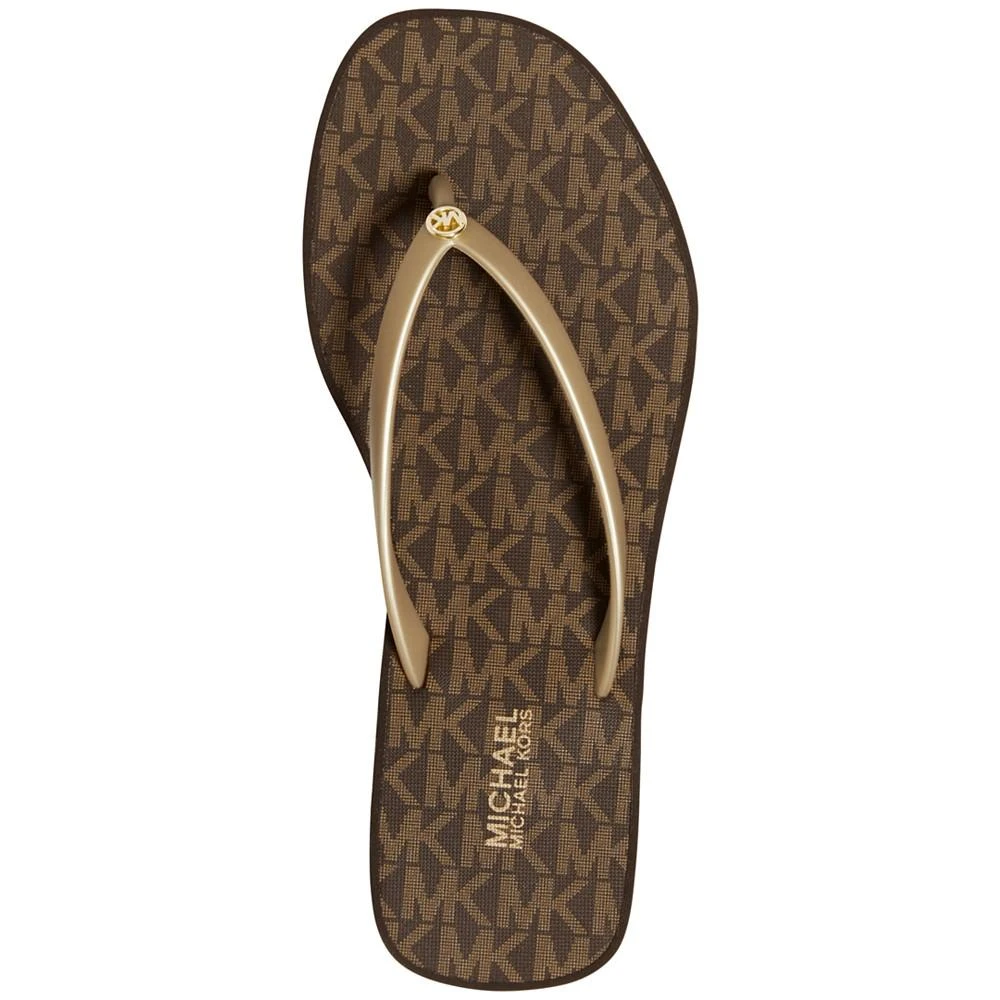 商品Michael Kors|Women's Lilo Logo Wedge Flip Flop Sandals,价格¥414,第3张图片详细描述