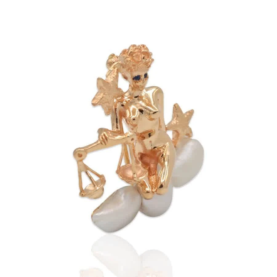 商品Estate Jewelry|Estate Jewelry 14K Yellow Gold Pearl Sapphire Brooch,价格¥21348,第3张图片详细描述
