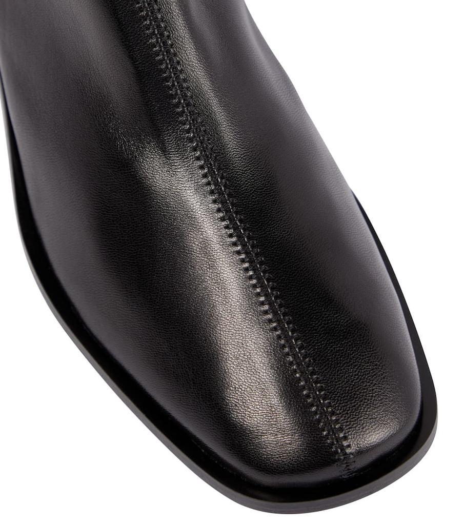 Logo leather ankle boots商品第6张图片规格展示