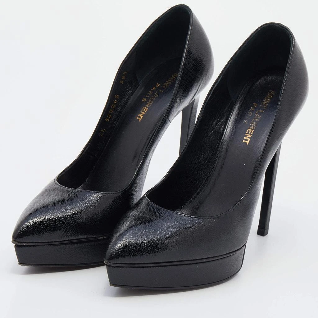 商品[二手商品] Yves Saint Laurent|Saint Laurent Black Leather Janis Pointed Toe Pumps Size 38.5,价格¥1380,第2张图片详细描述
