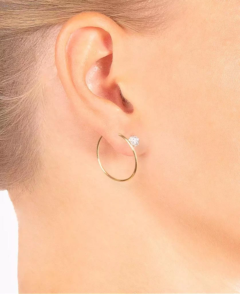 商品Giani Bernini|Crystal (0.46 ct.t.w) Pull Through Hoop Earrings,价格¥131,第2张图片详细描述