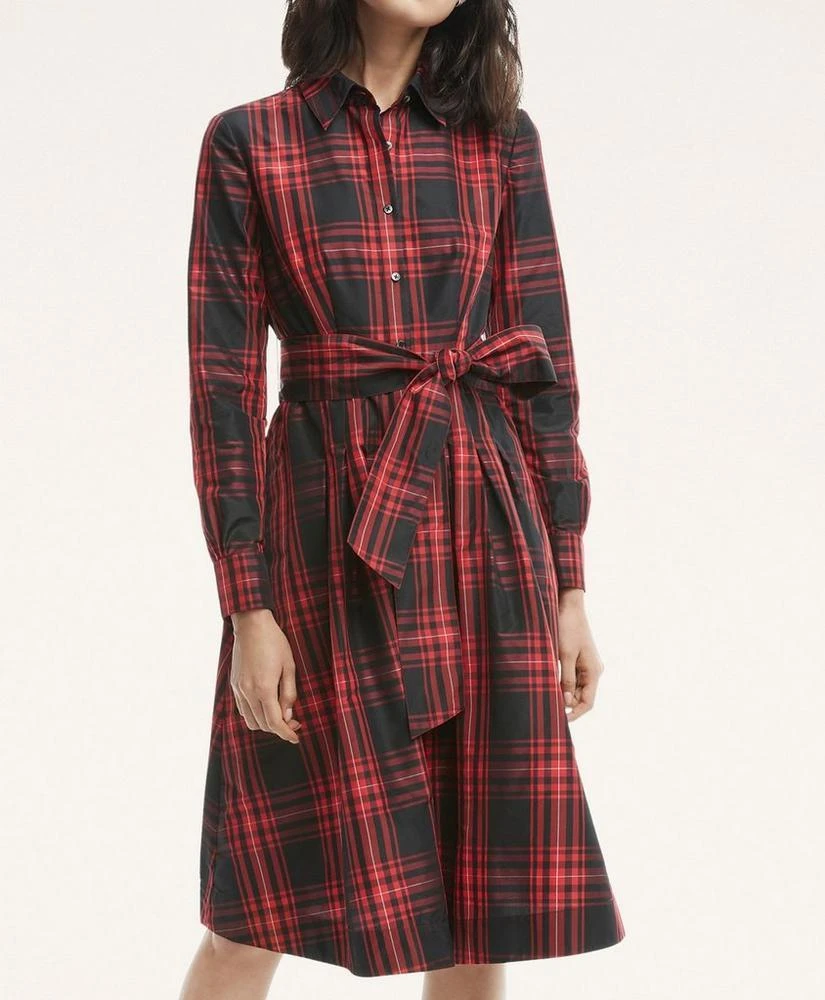 商品Brooks Brothers|Taffeta Tartan Pleated Shirt Dress,价格¥1316,第4张图片详细描述