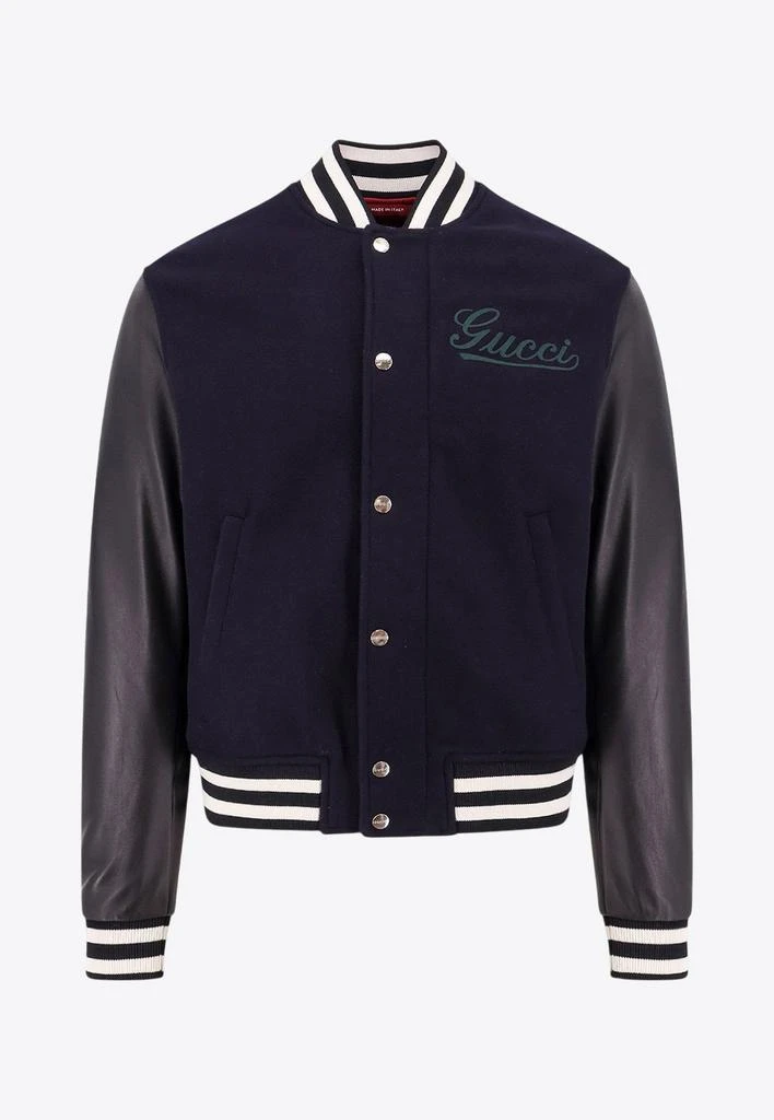 商品Gucci|Logo-Patch Wool and Leather Varsity Jacket,价格¥24964,第1张图片