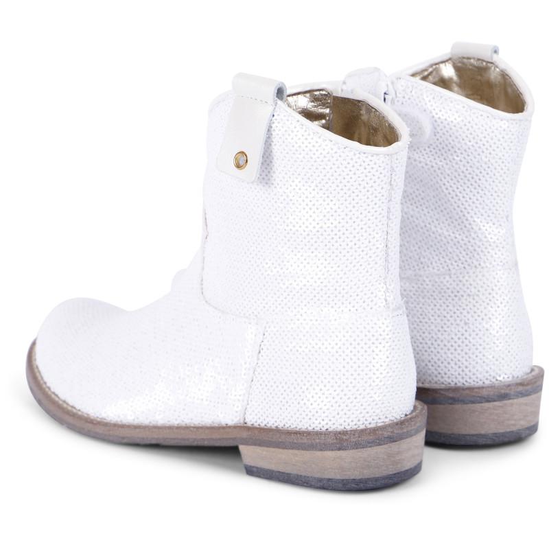 Girls gloss ankle boots in white商品第2张图片规格展示