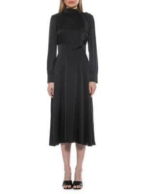 商品ALEXIA ADMOR|Brooklyn Satin Fit-&-Flare Midi Dress,价格¥612,第1张图片