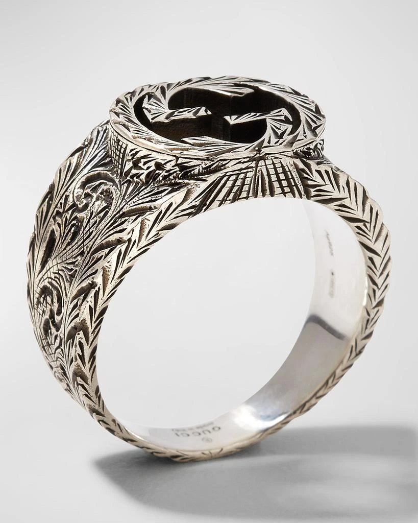 商品Gucci|Men's Interlocking GG Sterling Silver Paisley Ring, Size 11.5,价格¥3209,第5张图片详细描述