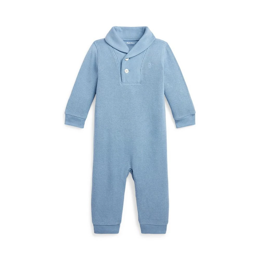商品Ralph Lauren|Baby Boys French Rib Cotton Shawl Collar Coverall One Piece,价格¥376,第2张图片详细描述