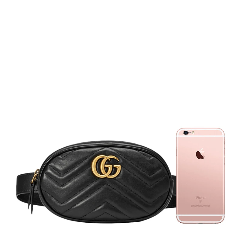GUCCI 古驰 女士黑色皮革腰包 476434-DSVRT-1000 商品