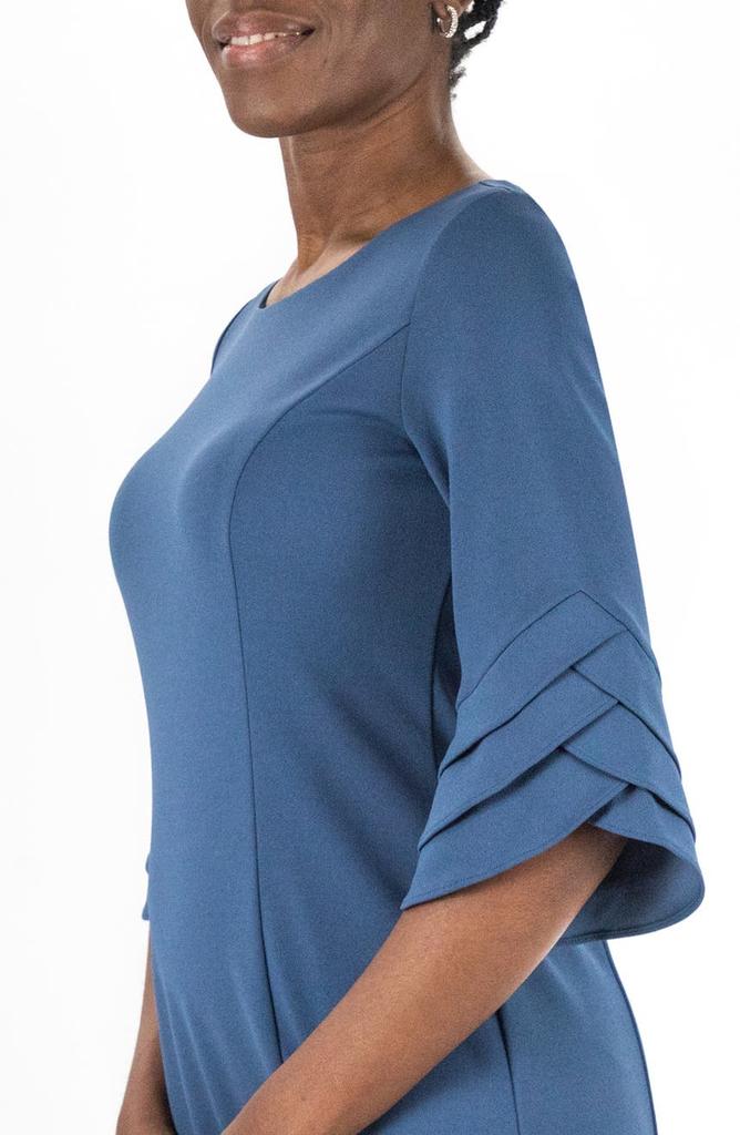 Jewel Neck Tiered Sleeve Midi Dress商品第3张图片规格展示