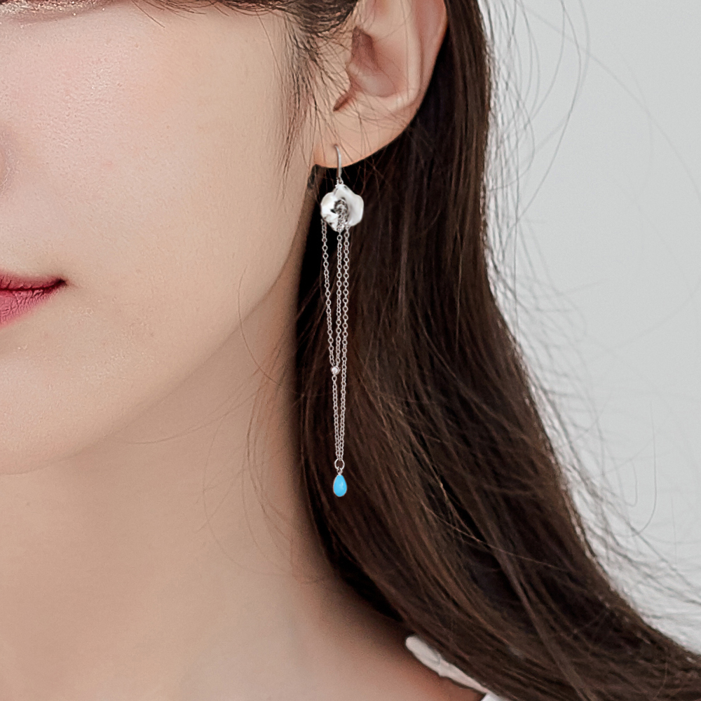 【MYFD】耳环女长款 S925银随心随性系列之荷叶耳钉商品第8张图片规格展示