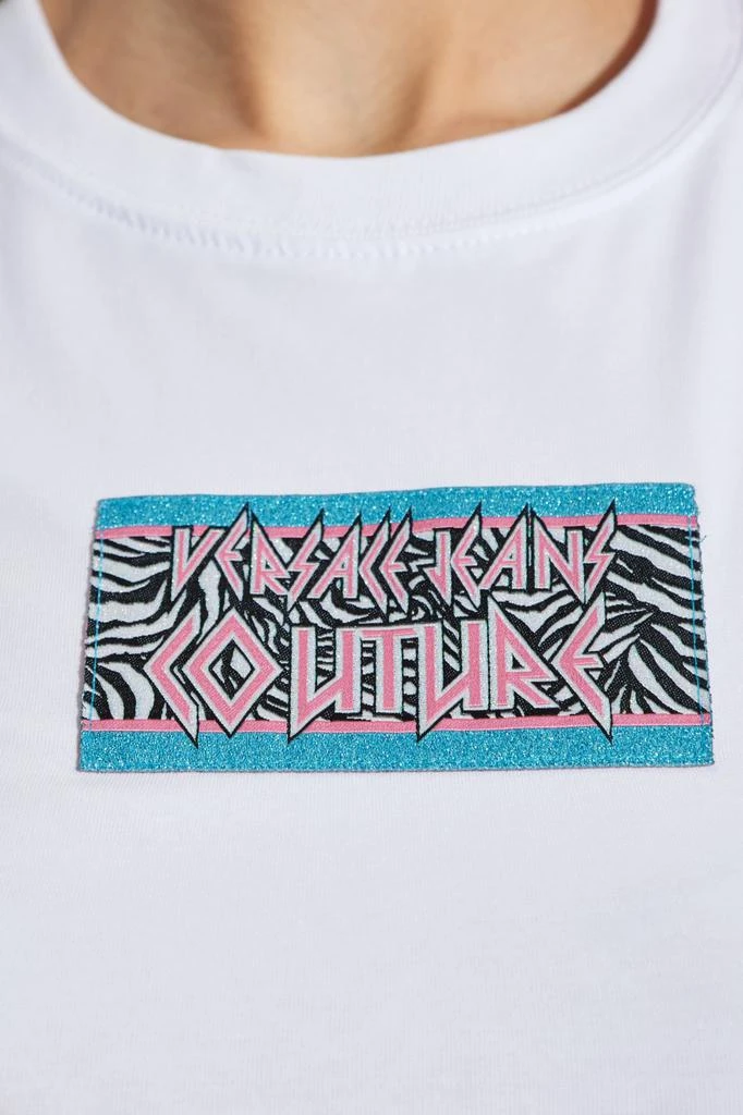 商品Versace|Versace Jeans Couture Graphic Logo Crop Top,价格¥666,第5张图片详细描述