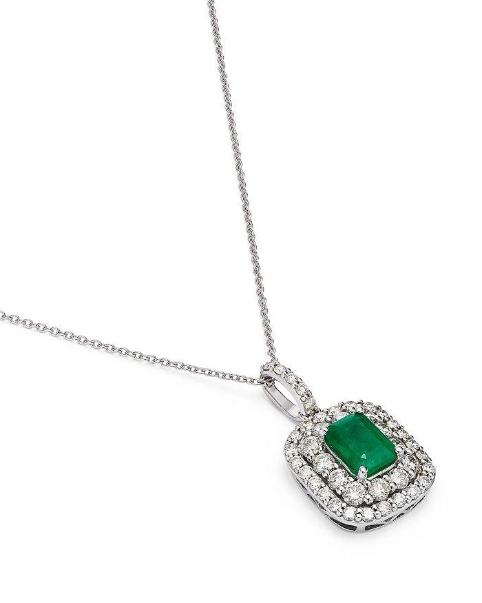 商品Bloomingdale's Fine Collection|Emerald & Diamond Pendant Necklace in 14K White Gold, 18",价格¥26470,第3张图片详细描述