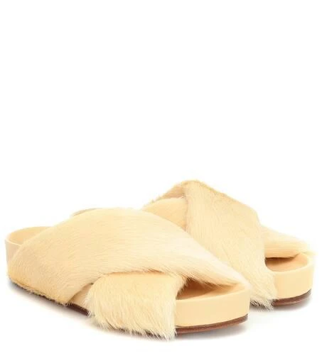 商品Jil Sander|Shearling and leather slides,价格¥2474,第1张图片