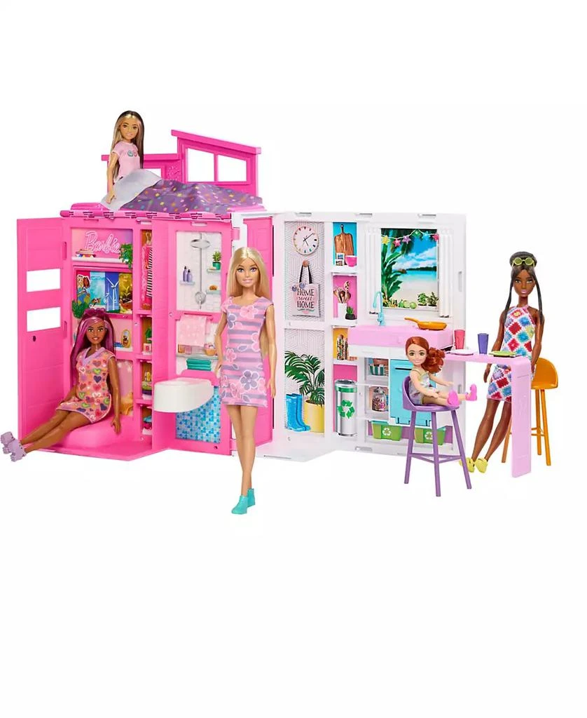 商品Barbie|Getaway Doll House with Barbie Doll, 4 Play Areas and 11 Decor Accessories,价格¥216,第2张图片详细描述