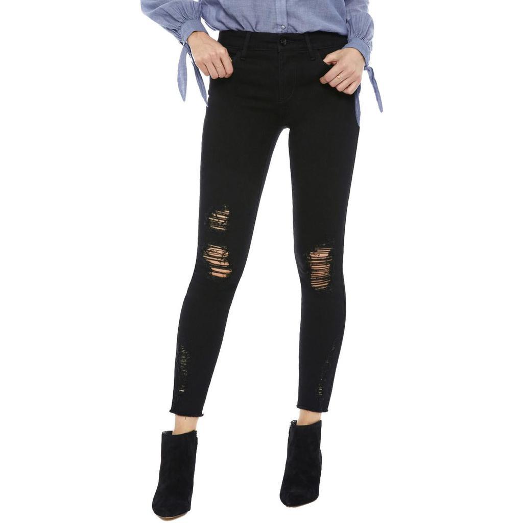 商品Sam Edelman|Sam Edelman Womens The Kitten Mid-Rise Destroyed Skinny Jeans,价格¥104,第1张图片