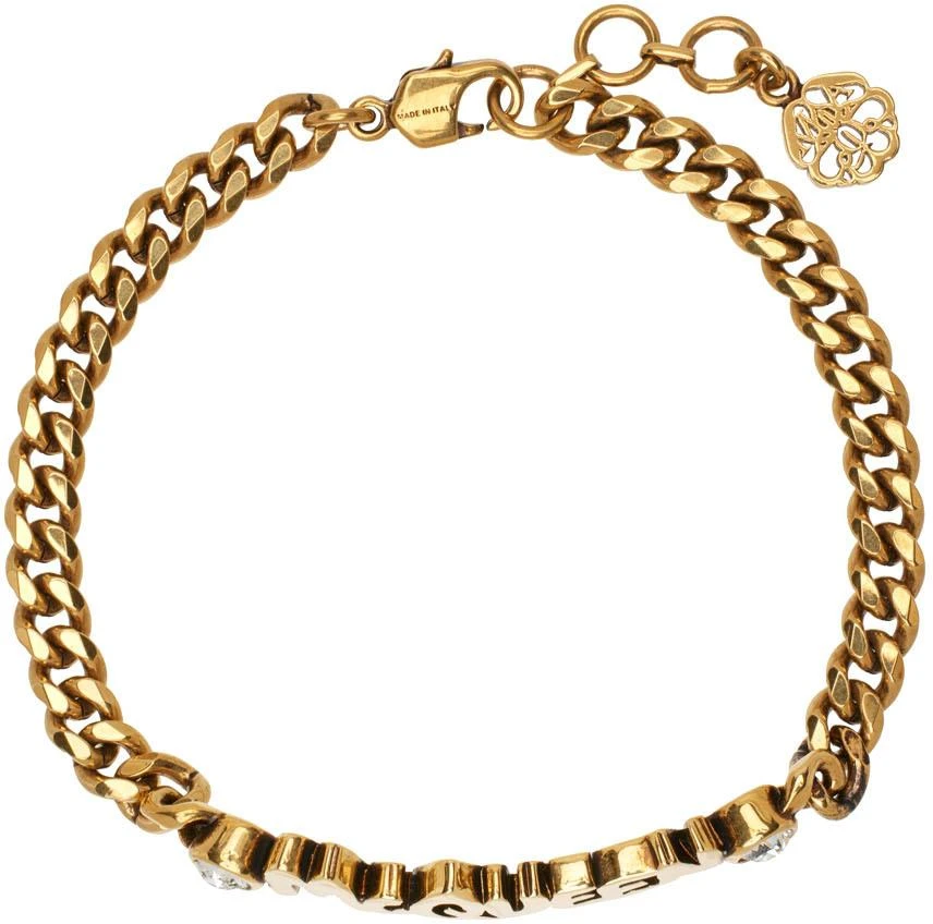 商品Alexander McQueen|Gold Graffiti Chain Bracelet,价格¥1195,第2张图片详细描述