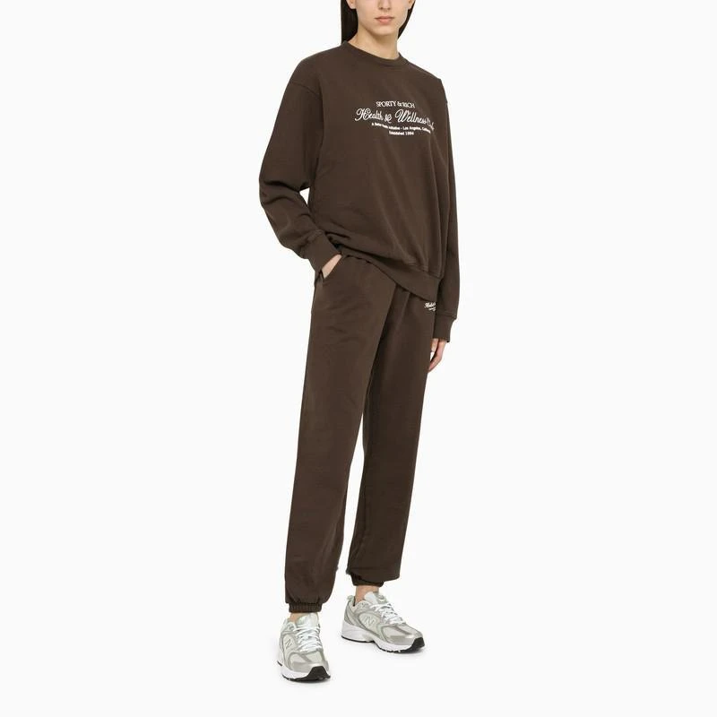 商品Sporty & Rich|Sporty & Rich Classic chocolate sweatshirt with logo,价格¥1171,第2张图片详细描述