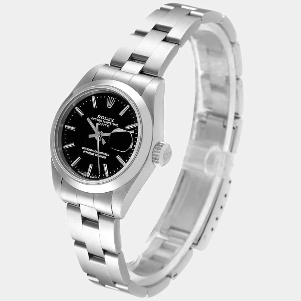 Rolex Black Stainless Steel Oyster Perpetual Date 69160 Women's Wristwatch 26 mm 商品