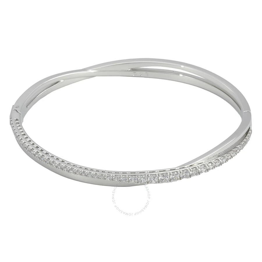 商品Swarovski|Ladies Twist Rhodium Plated Bangle,价格¥755,第1张图片