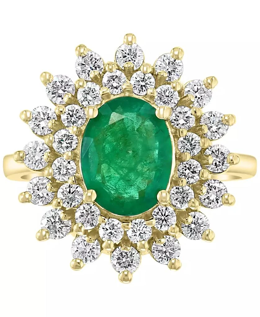 商品Effy|EFFY® Emerald (1-1/2 ct. t.w.) & Diamond (1 ct. t.w.) Ring in 14k Gold,价格¥23782,第2张图片详细描述