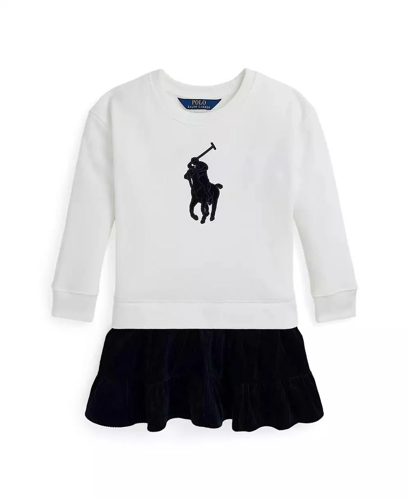 商品Ralph Lauren|Toddler And Little Girls Big Pony Corduroy Skirt Fleece Dress,价格¥250,第1张图片