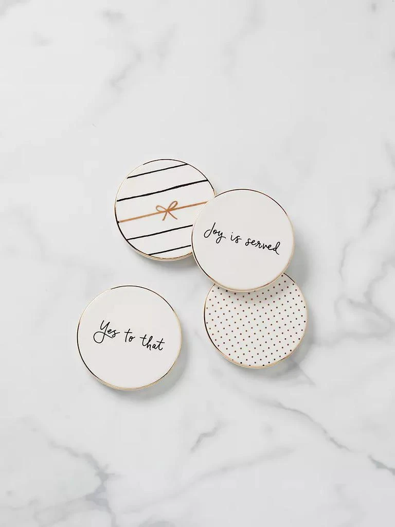 商品Kate Spade|A Charmed Life 4-Piece Coasters,价格¥377,第3张图片详细描述