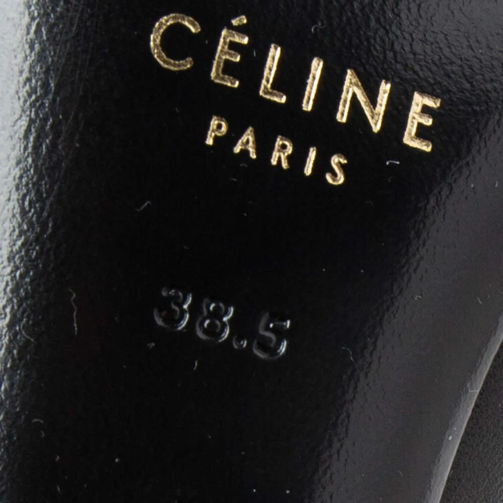 Celine Black Leather V Neck Pointed-Toe Pumps Size 38.5  商品