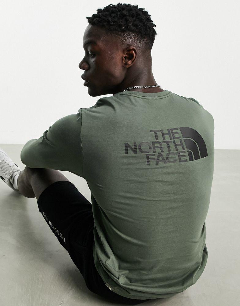 The North Face Easy chest print long sleeve t-shirt in khaki商品第1张图片规格展示