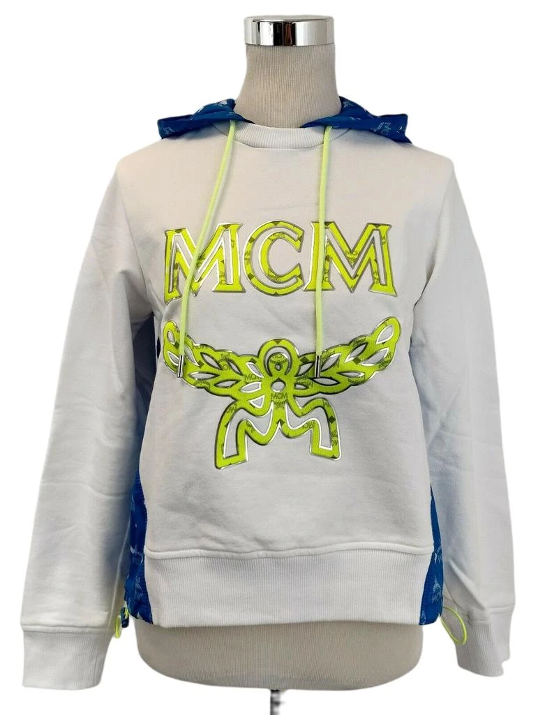 商品MCM|MCM Women's White Cotton Sweatshirt with Nylon Back and Hood MFA9SMM08HI (IT 38),价格¥3325,第1张图片