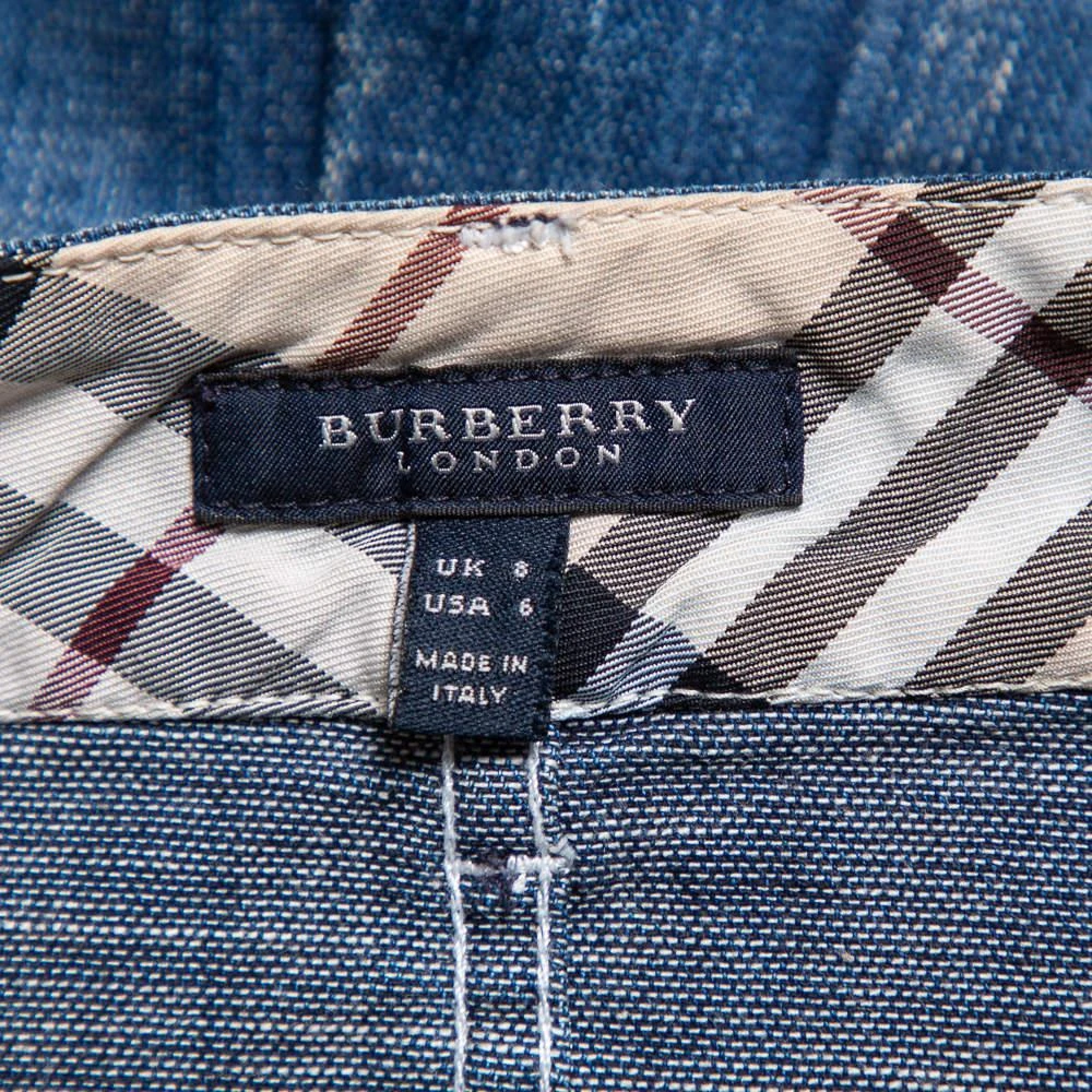 商品[二手商品] Burberry|Burberry Navy Blue Denim Pleated Detail Mini Skirt S,价格¥808,第5张图片详细描述