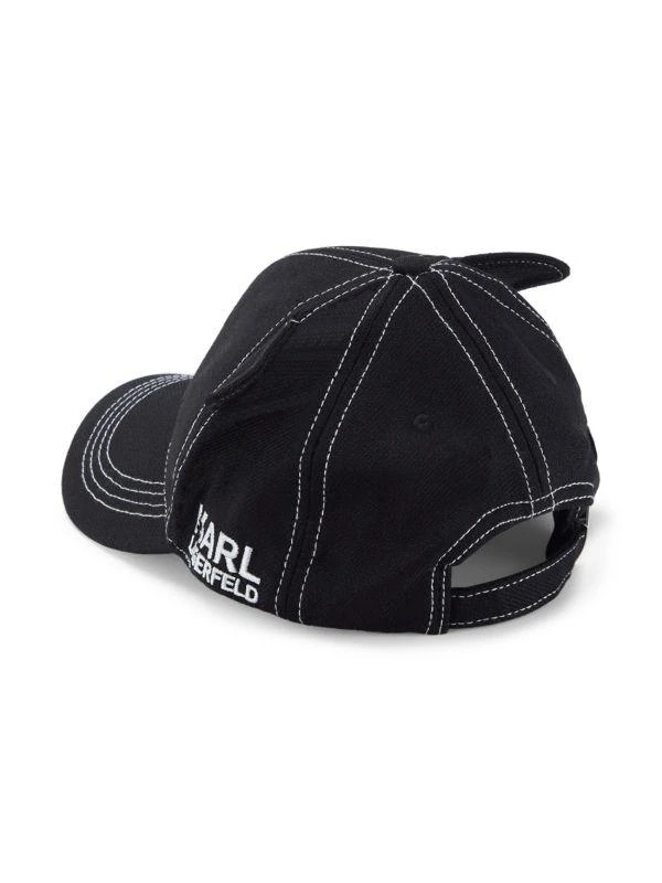 商品Karl Lagerfeld Paris|Exposed Seam Linen Blend Baseball Cap,价格¥163,第2张图片详细描述