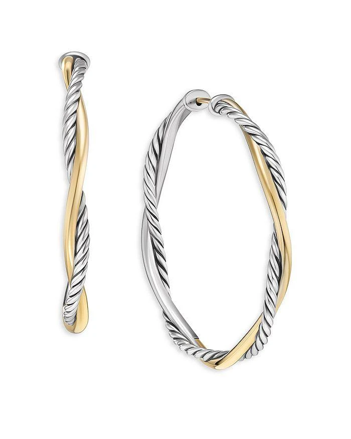 商品David Yurman|Petite Infinity Hoop Earrings in Sterling Silver with 14K Yellow Gold,价格¥7426,第1张图片详细描述