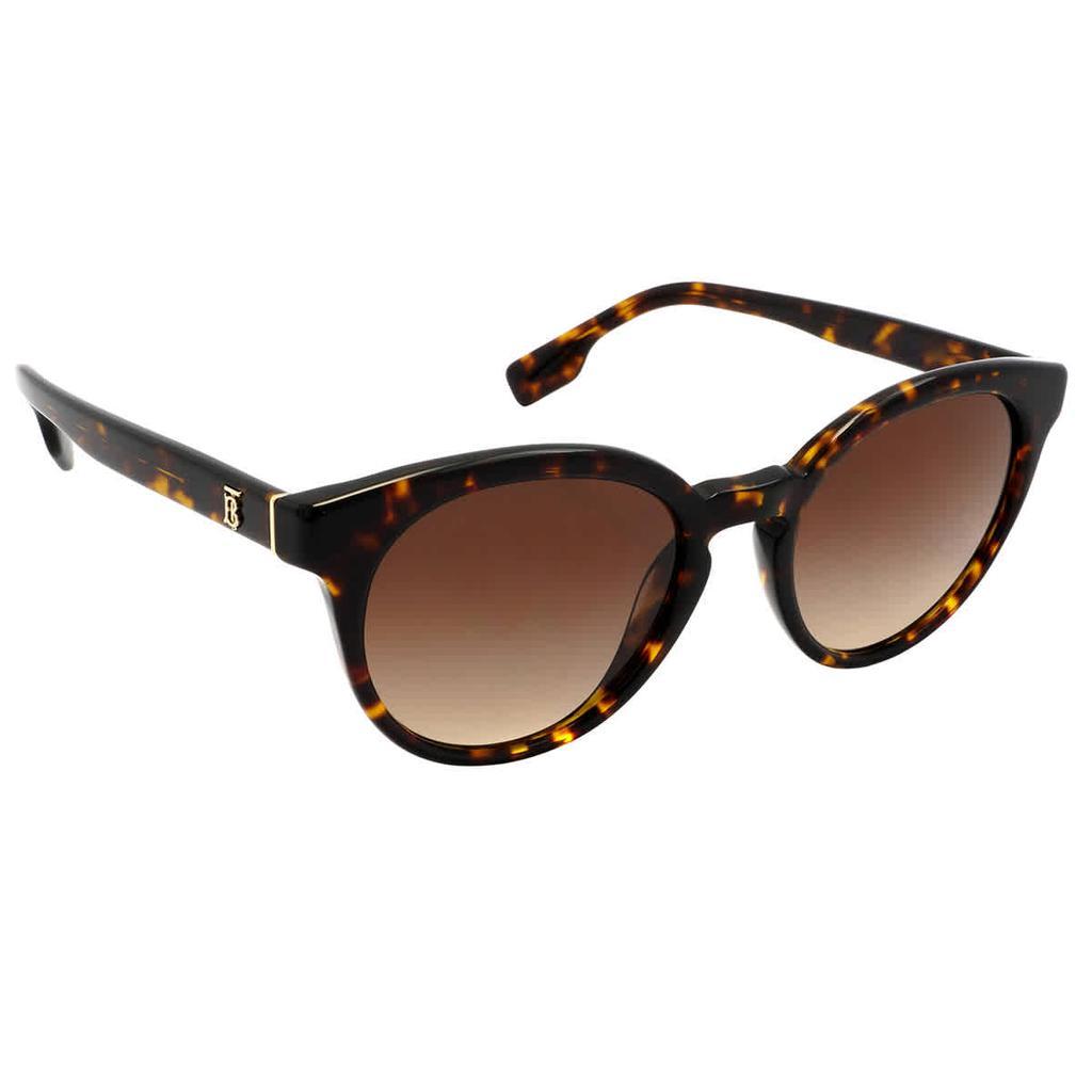 商品Burberry|Burberry Brown Gradient Round Ladies Sunglasses BE4326 300213 52,价格¥837,第1张图片
