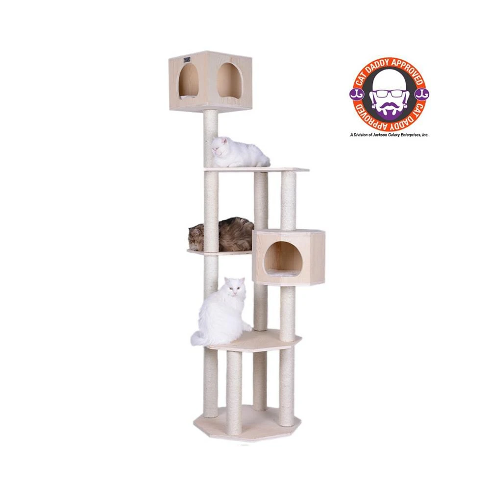 商品Macy's|85" Real Wood Premium Scots Pine, 5-Level Cat Tree With 2 Condos,价格¥3269,第3张图片详细描述