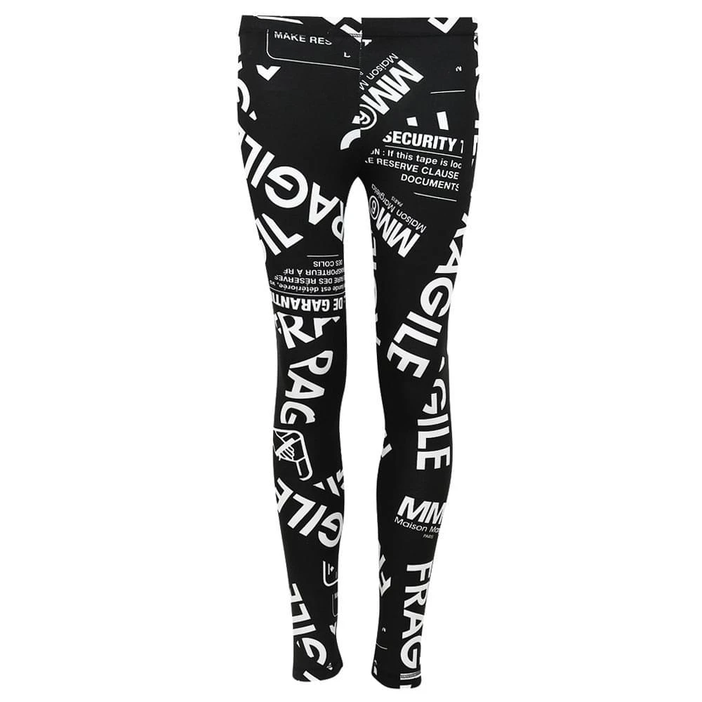 商品MAISON MARGIELA|Black Fragile Print Leggings,价格¥213,第1张图片