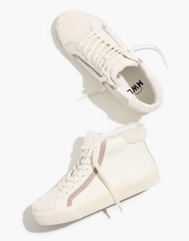 商品Madewell|Sidewalk High-Top Sneakers in Leather: Sherpa Edition,价格¥548,第3张图片详细描述