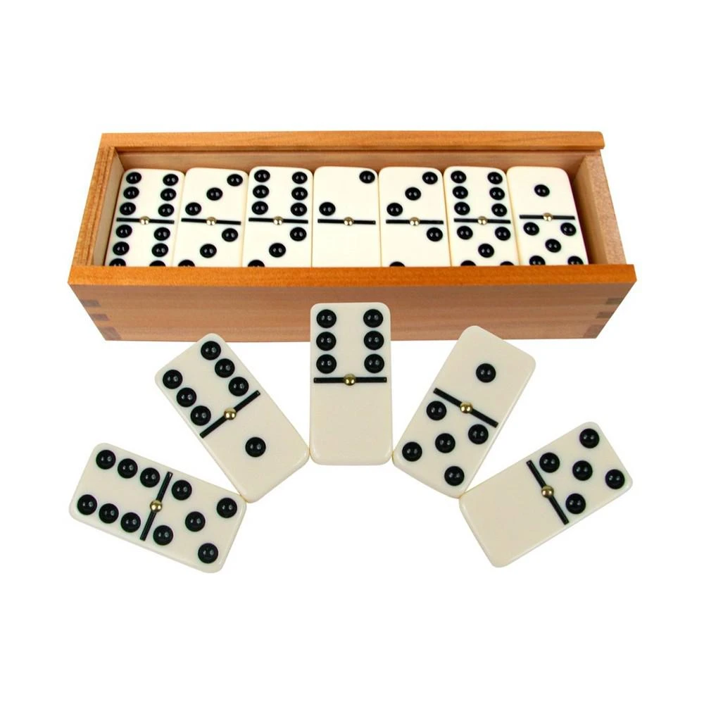 商品Trademark Global|Hey Play Premium Set Of 28 Double Six Dominoes Wood Case,价格¥151,第1张图片