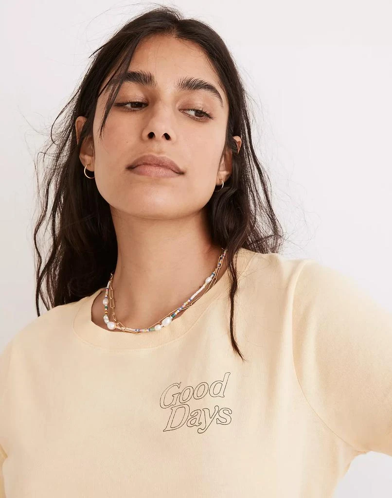 商品Madewell|Good Days Softfade Cotton Lakeshore Crop Tee,价格¥213,第4张图片详细描述