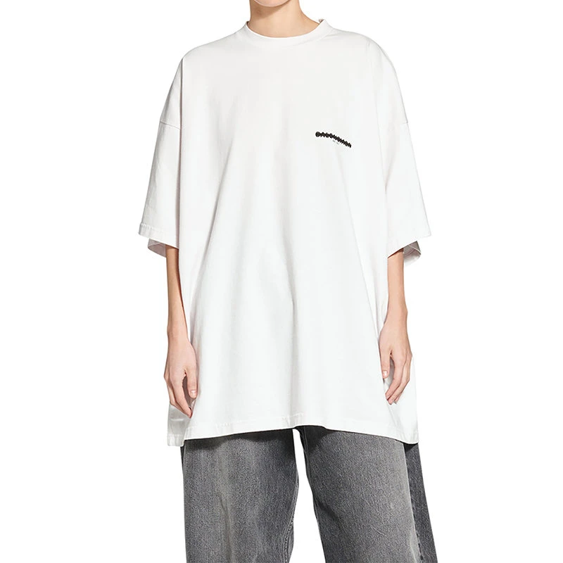 商品Balenciaga|【预售3-7天】Balenciaga/巴黎世家 22年秋冬新款 Strike 1917系列 女士灰白色纯棉短袖T恤694576TMVJ60980,价格¥4190,第5张图片详细描述