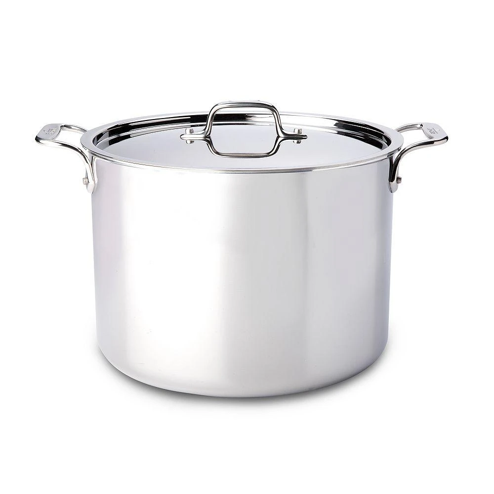 商品All-Clad|Stainless Steel 12-Quart Stock Pot with Lid,价格¥2990,第1张图片