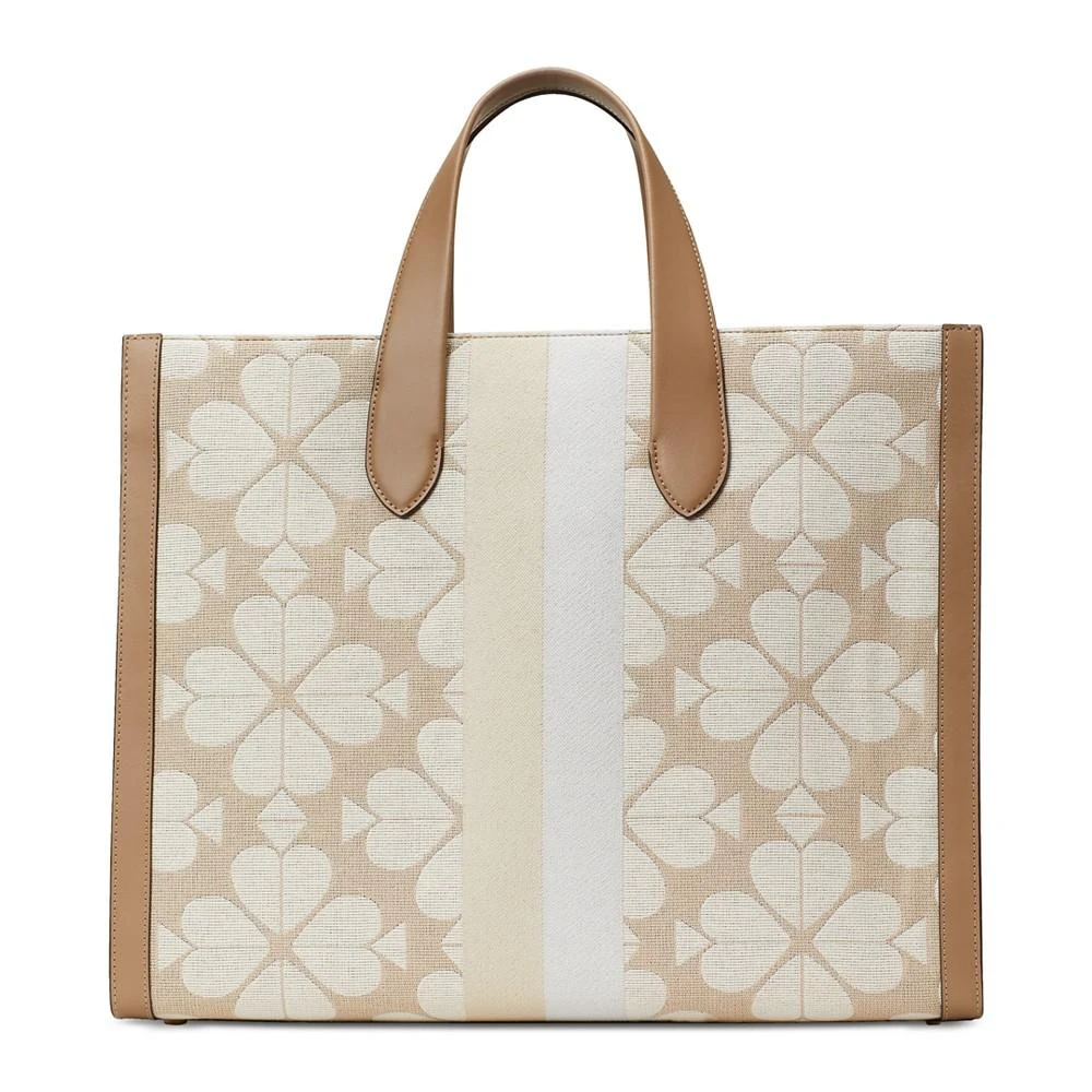 商品Kate Spade|Oversized Spade Flower Jacquard Stripe Manhattan Tote,价格¥3740,第3张图片详细描述