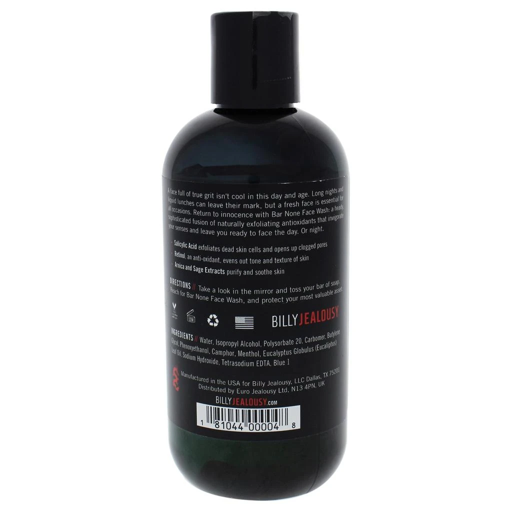 商品Billy Jealousy|Billy Jealousy Bar None Salicylic Face Wash For Men 8 oz Cleanser,价格¥142,第1张图片