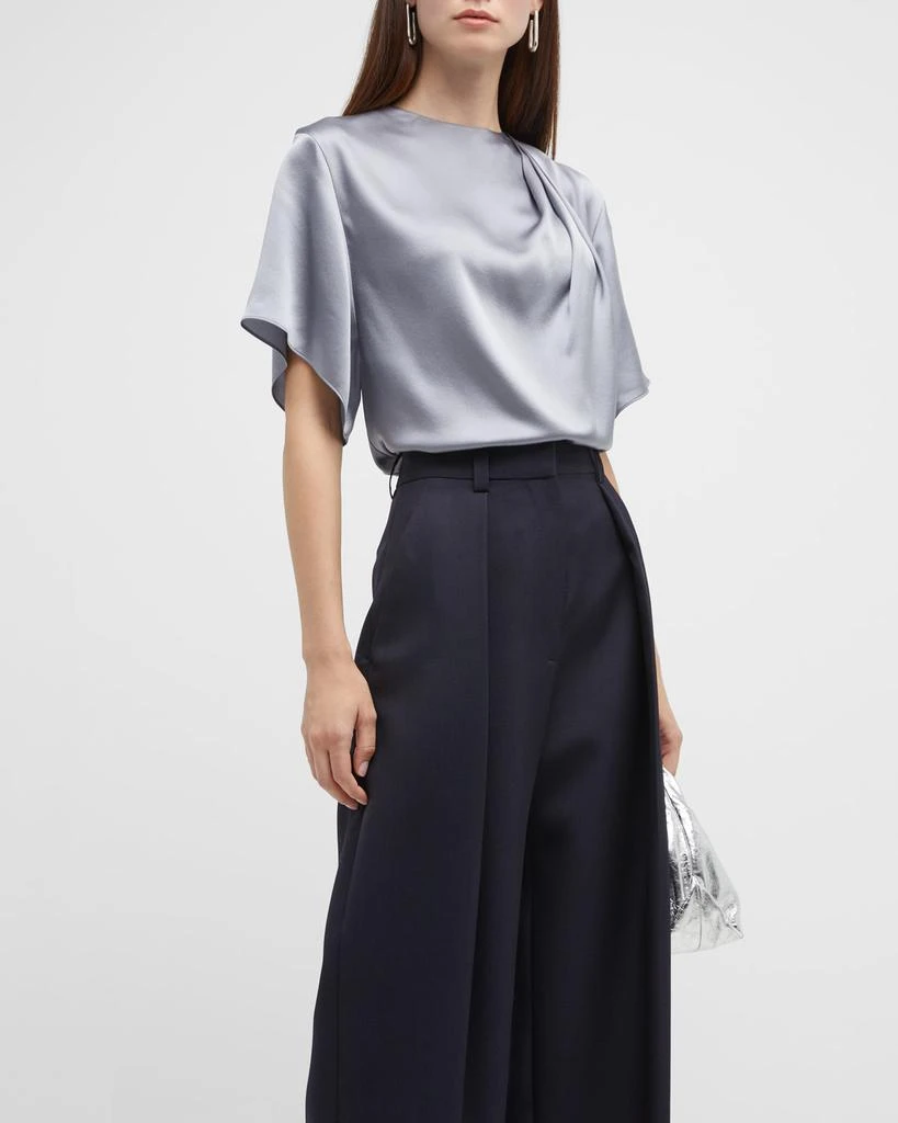商品Vince|Flutter-Sleeve Draped Silk Blouse,价格¥850,第1张图片