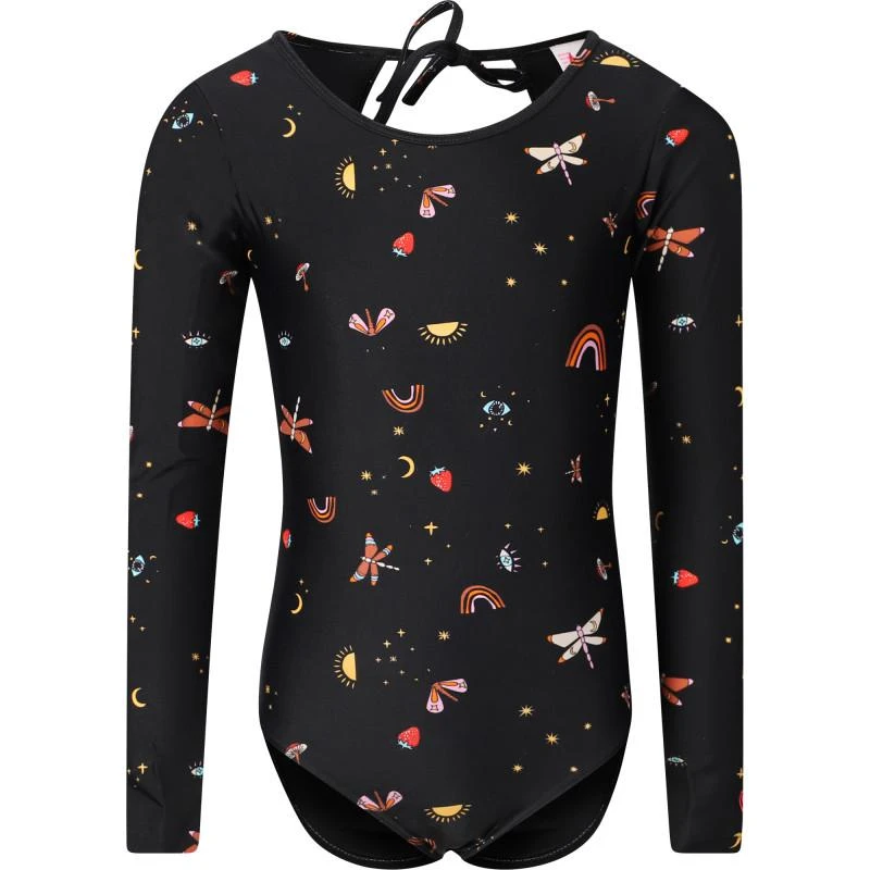 商品Munster|Fairytale mystic digital long sleeved one piece swimsuit in black,价格¥484,第1张图片